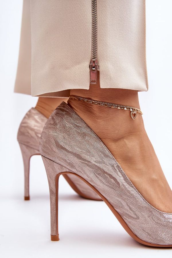 PS1 PS1 Блестящи украсени помпи Champagne Klonisa