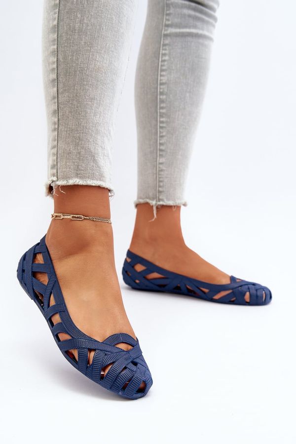 PS1 PS1 Дамски гумени обувки тип балерина в тъмносин цвят