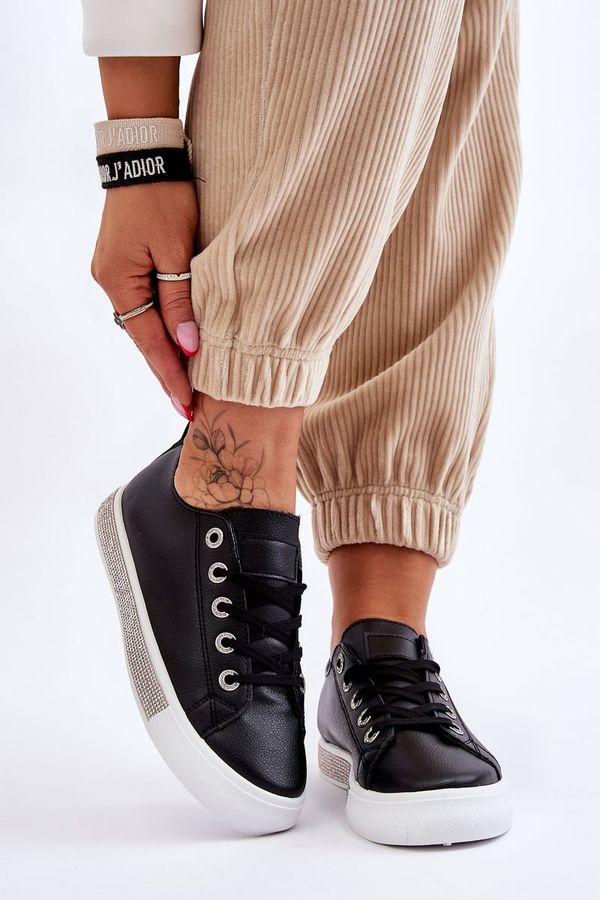 PS1 PS1 Дамски ниски кецове с джетове черно-бели Demira