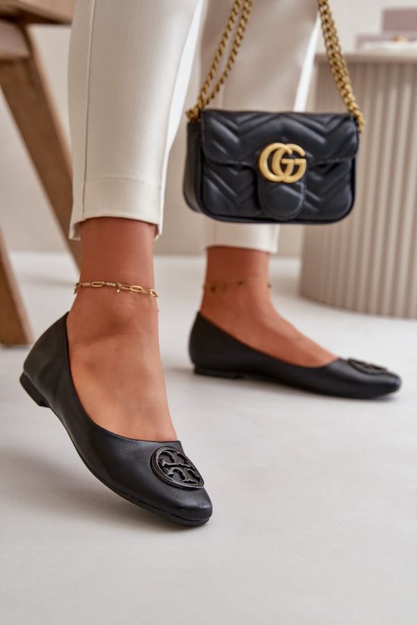 PS1 PS1 Дамски обувки тип балерина с декорация от еко кожа Черен Rhodike