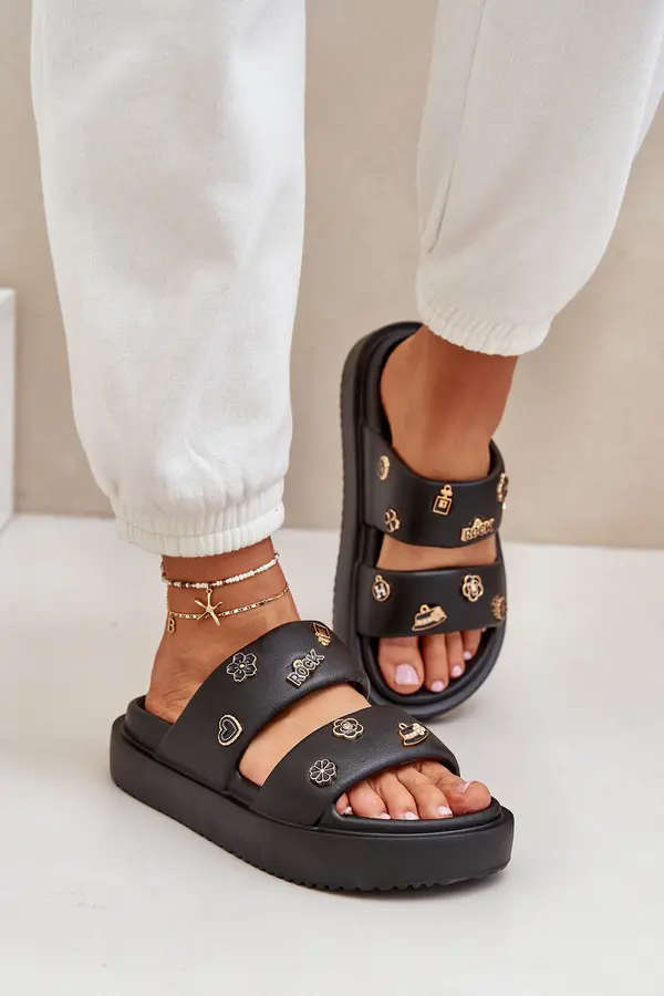 Boto PS1 Дамски Пяна Сандали С Прищипки Черни Раванала