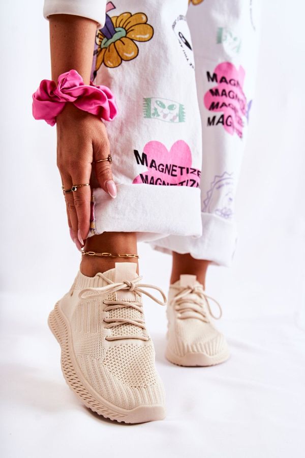 PS1 PS1 Дамски спортни обувки Кецове Светло бежови Storia