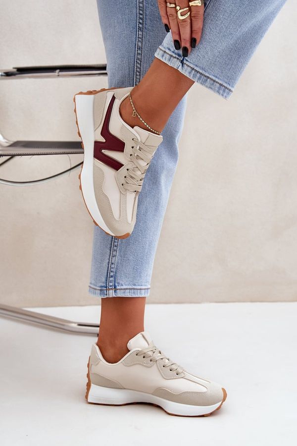 PS1 PS1 Дамски Спортни Обувки Маратонки Бежово-Вишневи Britma