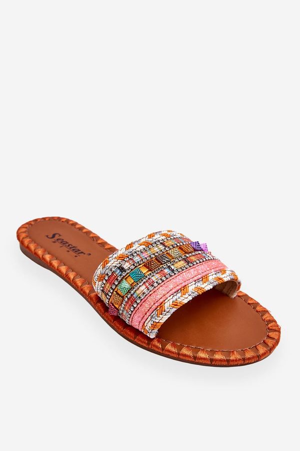 PS1 PS1 Дамски украсени чехли Orange Bellisa