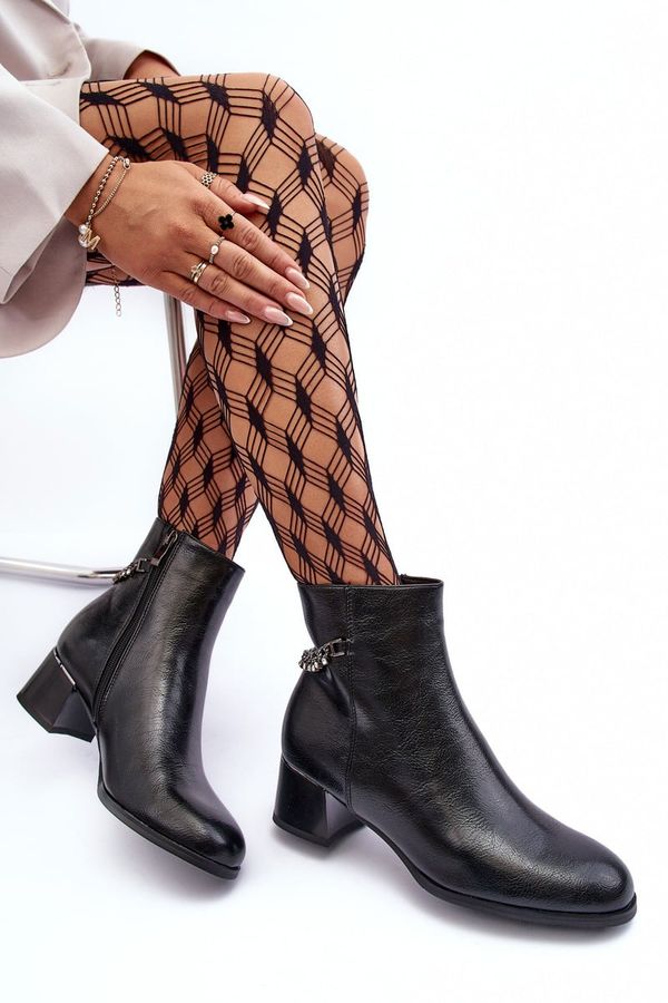 PS1 PS1 Кожени ботуши на нисък ток черни Rennie