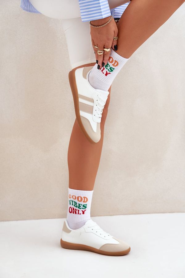 PS1 PS1 Ниски Дамски Кецове от Еко Кожа Бежово-Бели Nonalorin