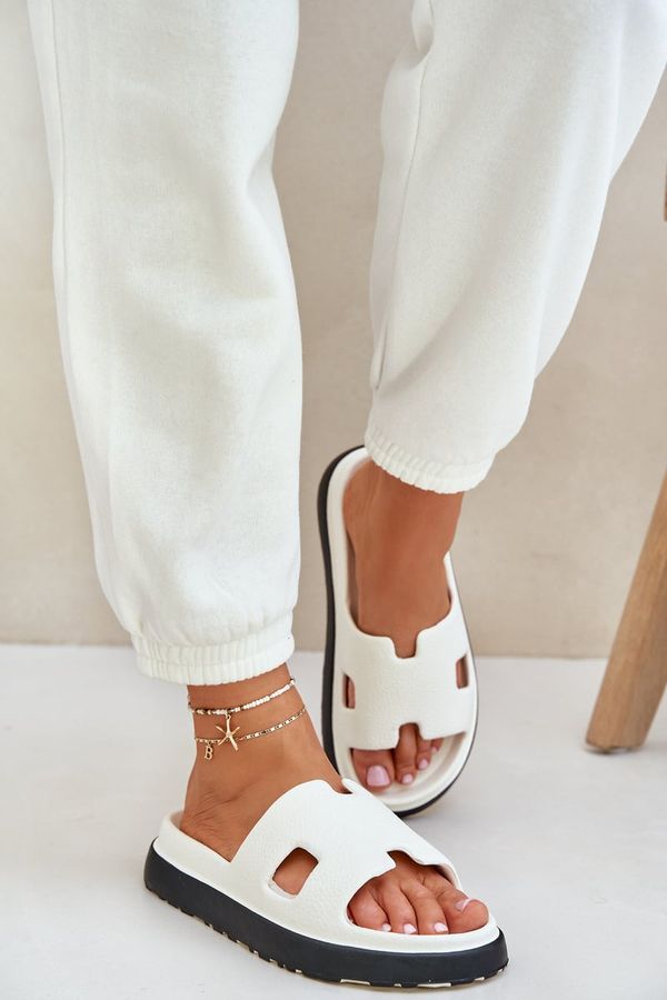 PS1 PS1 Пяна Сандали С Изрязвания Бели Neladith