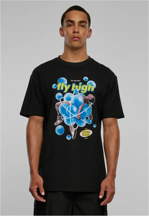 Mister Tee Psychadelic oversize t-shirt in black color