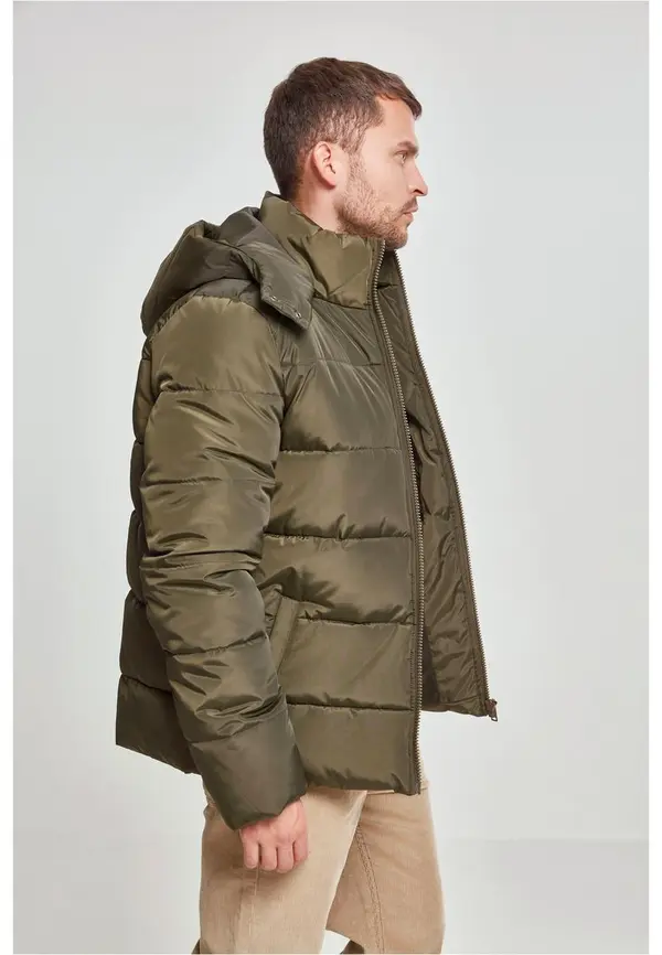 Urban Classics Puffer jacket with hood dark olive