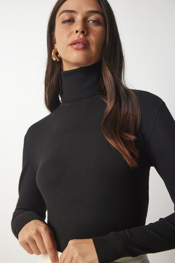 Happiness İstanbul Пуловер Happiness İstanbul - Черен - Slim fit