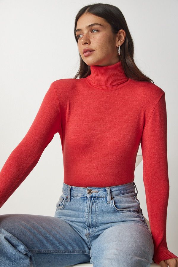 Happiness İstanbul Пуловер Happiness İstanbul - оранжев - тънък фит