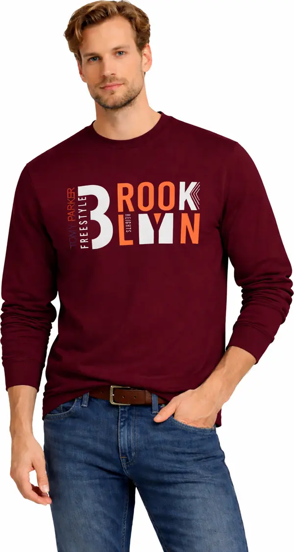 JUMPER Пуловер - мъжки суитшърт бордо