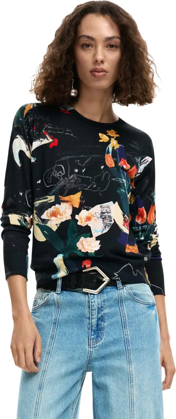 DESIGUAL Пуловер с шарки Desigual