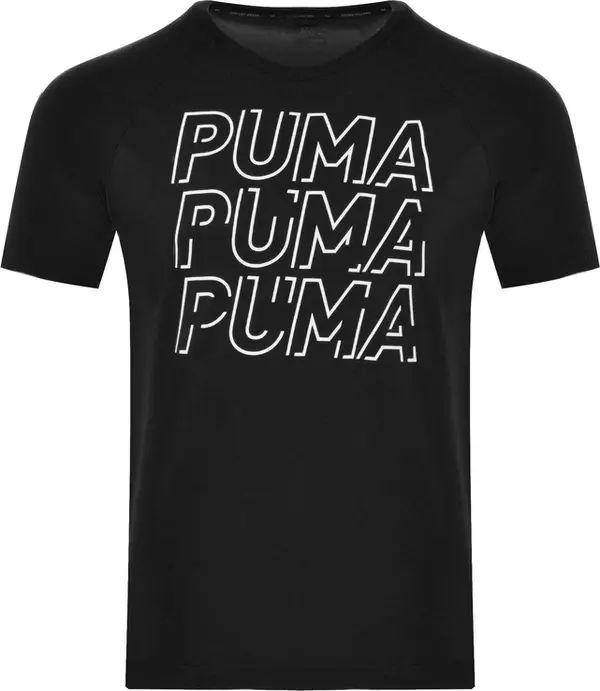 Puma Puma - Тениска с модерно спортно лого - Черна
