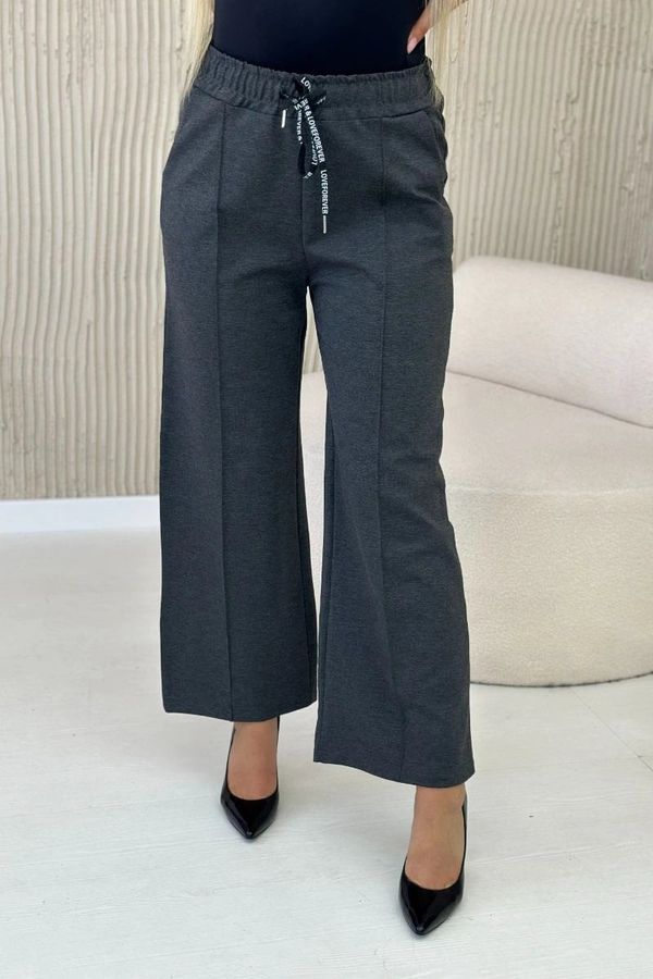 Włoski Punto Milano winter trousers with wide legs, graphite