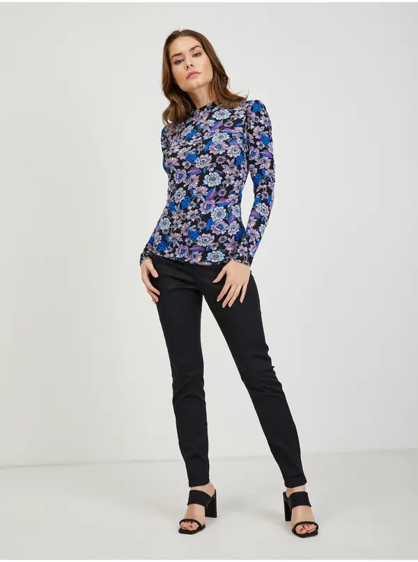 Orsay Purple-black women's floral T-shirt ORSAY - Women