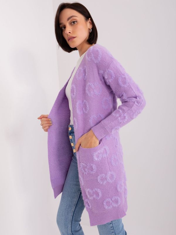 Fashionhunters Purple cardigan with pockets