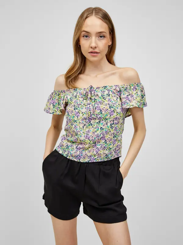 Only Purple-green floral top ONLY Gerda - Women's