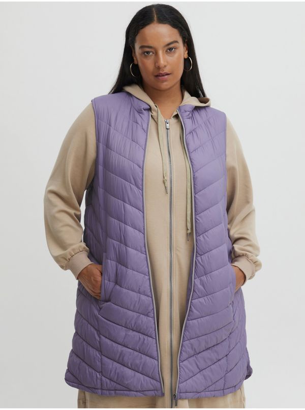 Fransa Purple women's quilted vest Fransa - Women's