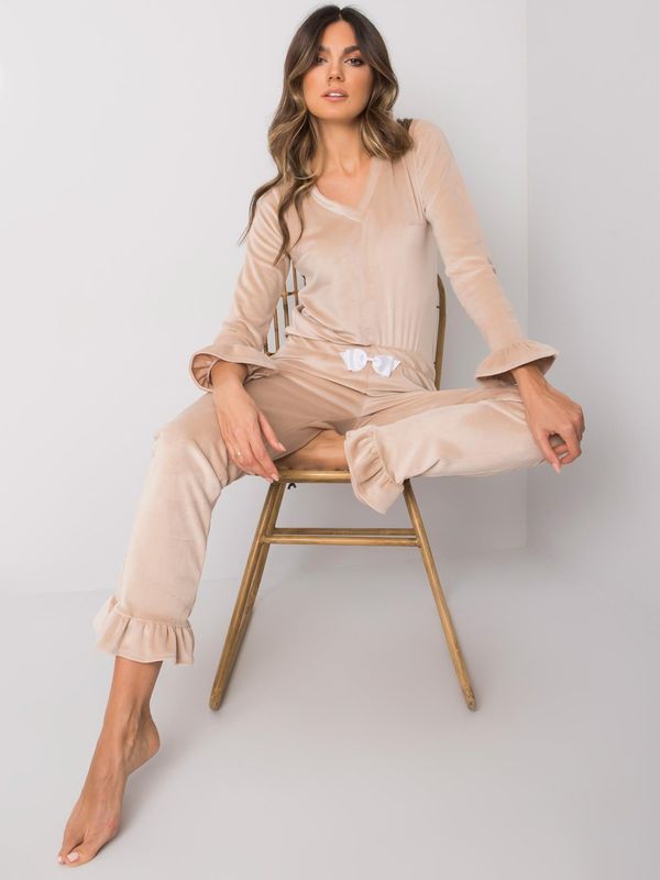 RUE PARIS Pyjamas-RV-PI-7394.23X-beige