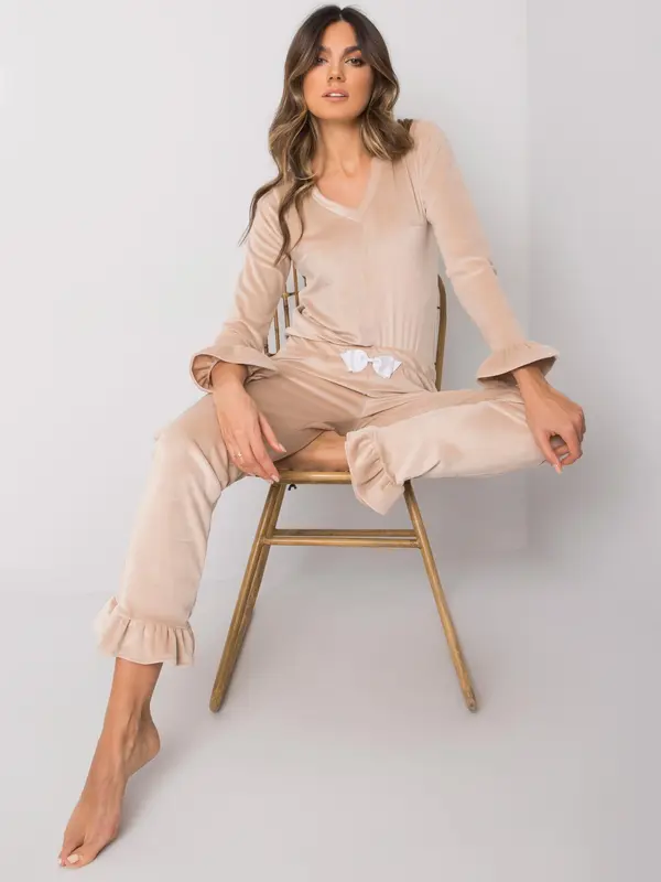 RUE PARIS Pyjamas-RV-PI-7394.23X-beige