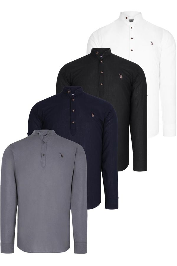 dewberry QUADRUPLE SET G783 DEWBERRY JUDGE COLLAR SHIRT-BLACK-WHITE-NAVY-ANTHRACITE