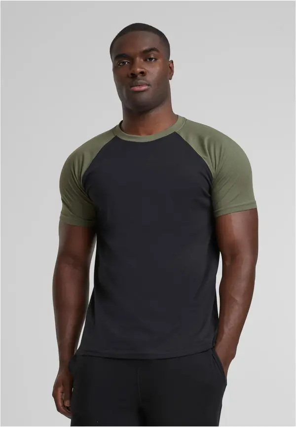Urban Classics Raglan contrast t-shirt blk/olive