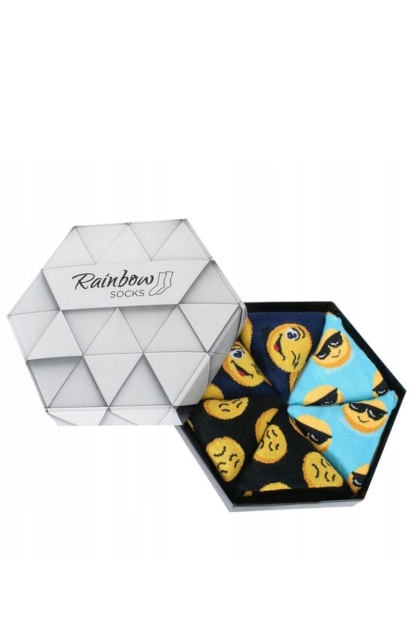 Kesi Rainbow Socks Emoticons Smiley Sadness Brainy 3 Pairs