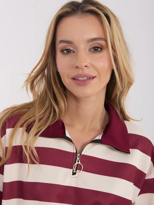 Italy Moda Раирана блуза с цип