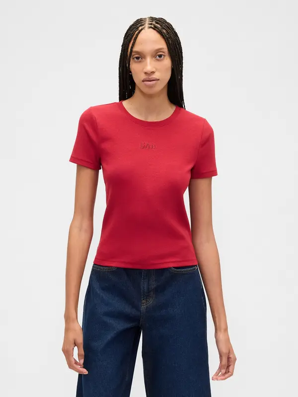 GAP Ребрена тениска GAP с лого