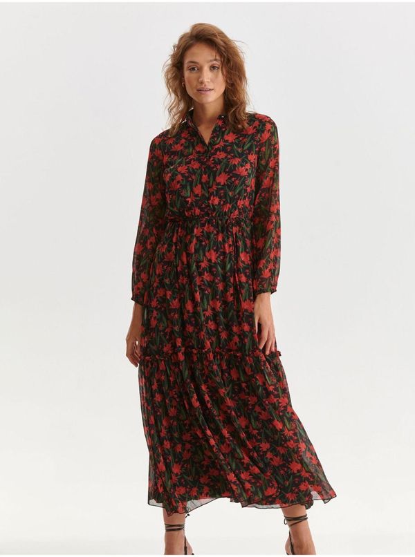 Top Secret Red and black floral shirt maxi dress TOP SECRET - Ladies