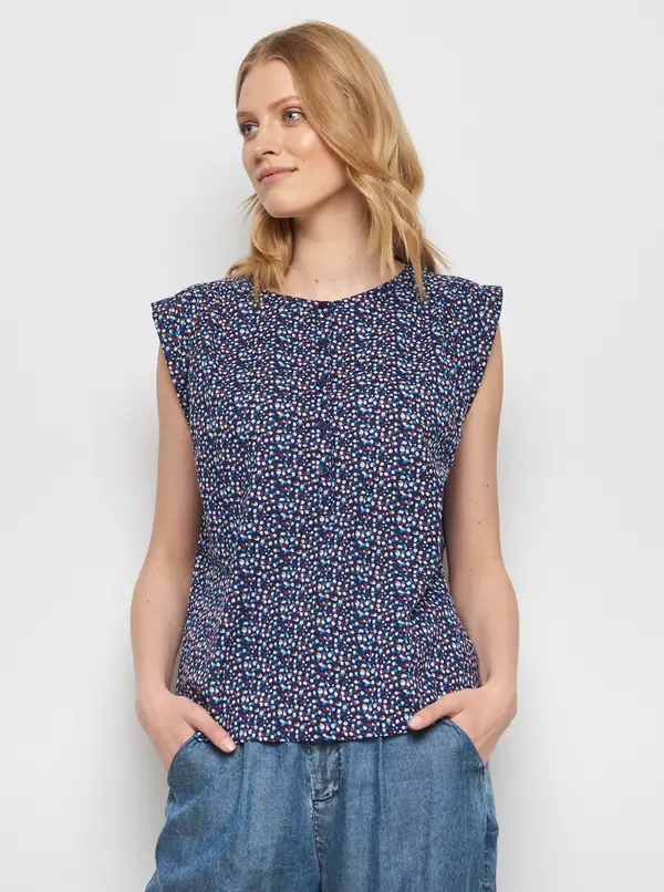Tranquillo Red-blue patterned blouse Tranquillo Lamin