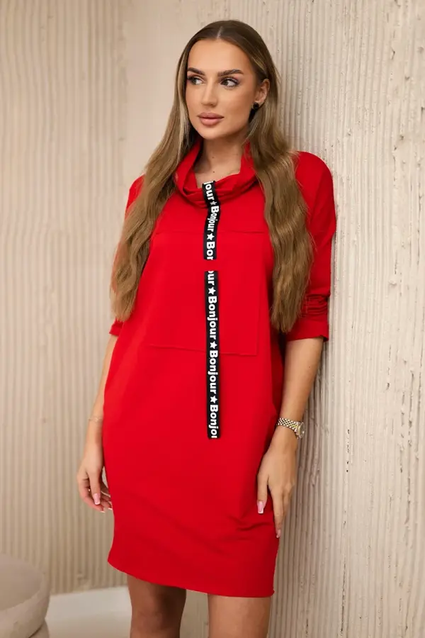 Kesi Red dress with tie