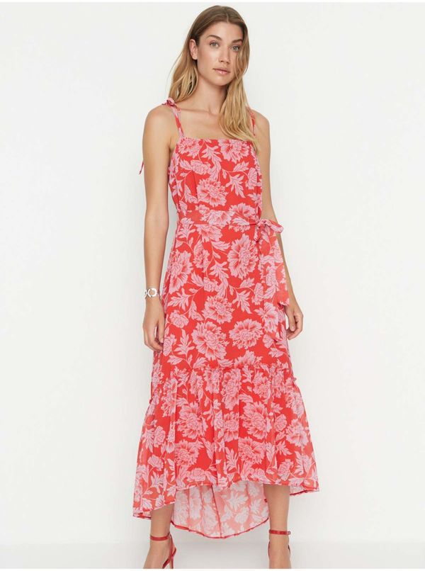 Trendyol Red Floral Strappy Midi Dress Trendyol - Women