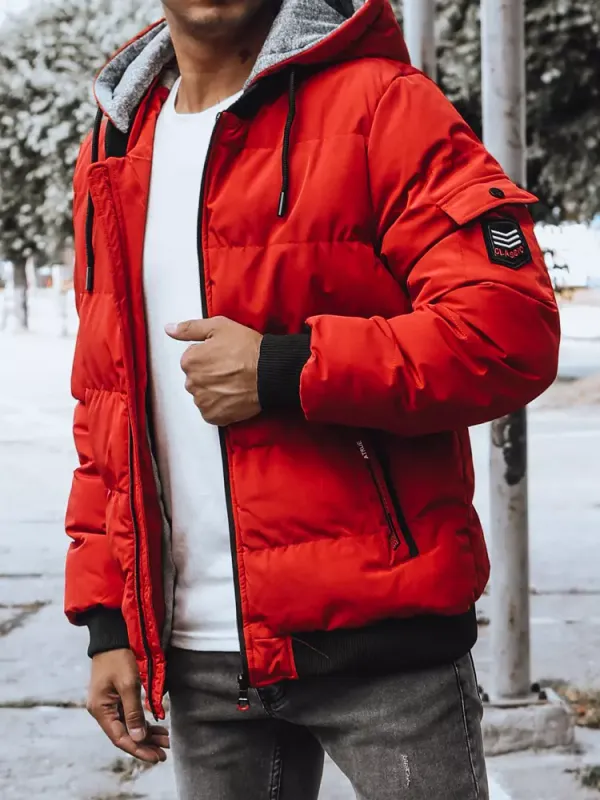 DStreet Red Men's Quilted Dstreet Winter Jacket
