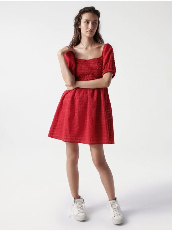 Salsa Jeans Red Short Dress with Balloon Sleeves Salsa Jeans Aruba - Women