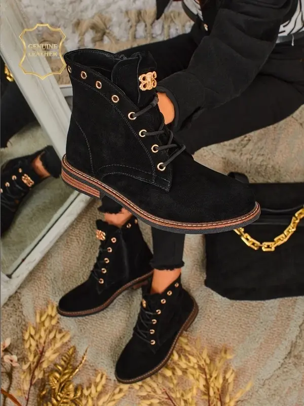 Resti Resti Aurelia Romano Women's Suede Ankle Boots - Brown, with Fur