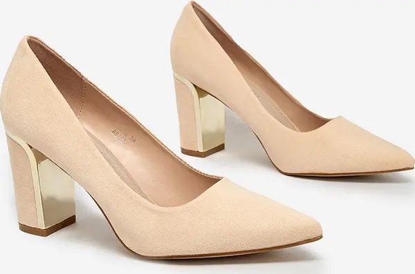 Resti Resti Beige women's eco suede post pumps Afrogosa
