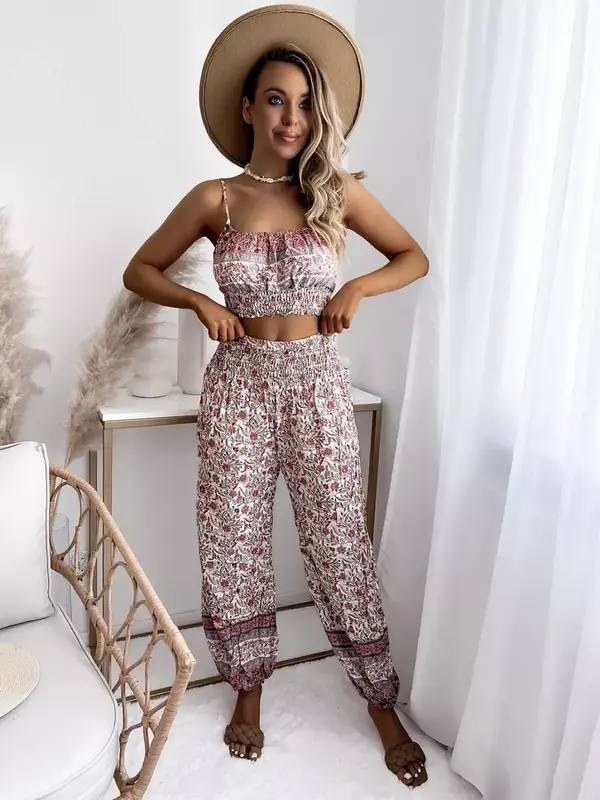 Resti Resti Beige women's set with print- Clothing