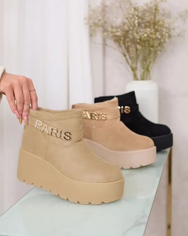 Resti Resti Beige women's shoes a'la snow boots with ornament Parisela