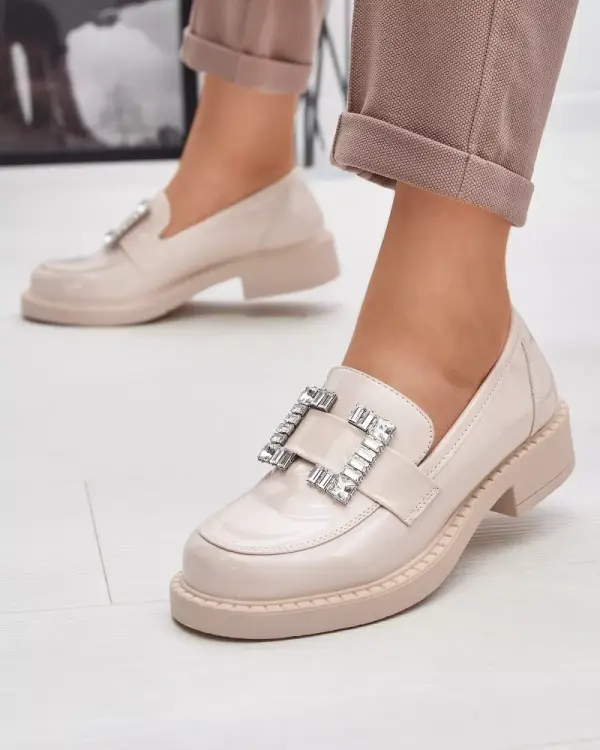 Resti Resti Beige women's shoes with Larri crystals - Footwear