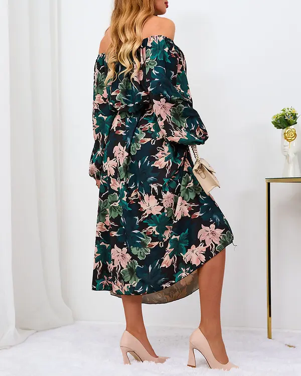 Resti Resti Black and green floral maxi dress for women