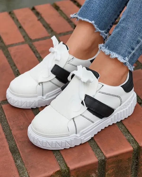 Resti Resti Black and white women's sports shoes with rubber inserts Inika - Footwear