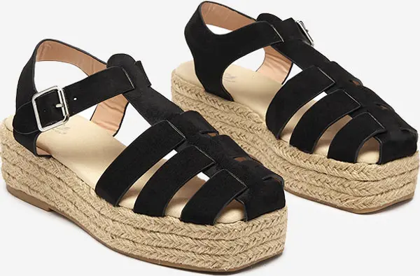 Resti Resti Black eco-suede women's sandals on the Keniso platform - Footwear