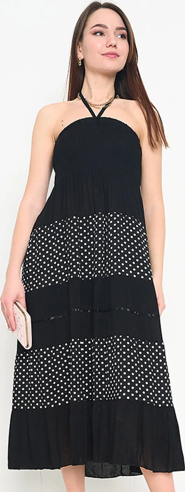 Resti Resti Black polka dot maxi skirt PLUS SIZE - Clothing