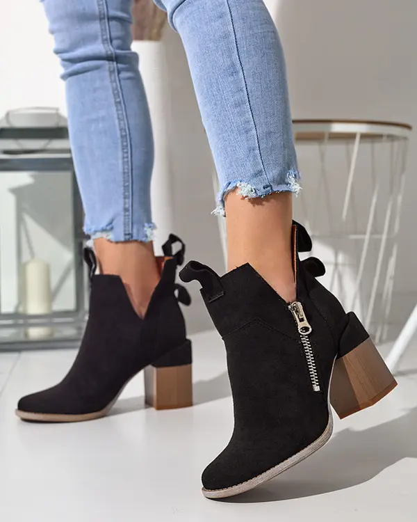 Resti Resti Black women's boots on a square post Darera - Footwear