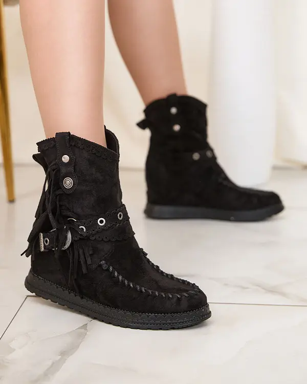 Resti Resti Black women's boots with hidden anchor Dibisa