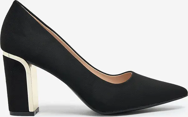 Resti Resti Black women's eco-suede post pumps Afrogosa