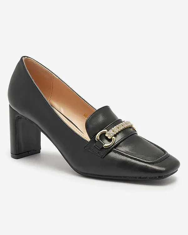 Resti Resti Black women's moccasin style pumps Kolalic- Footwear