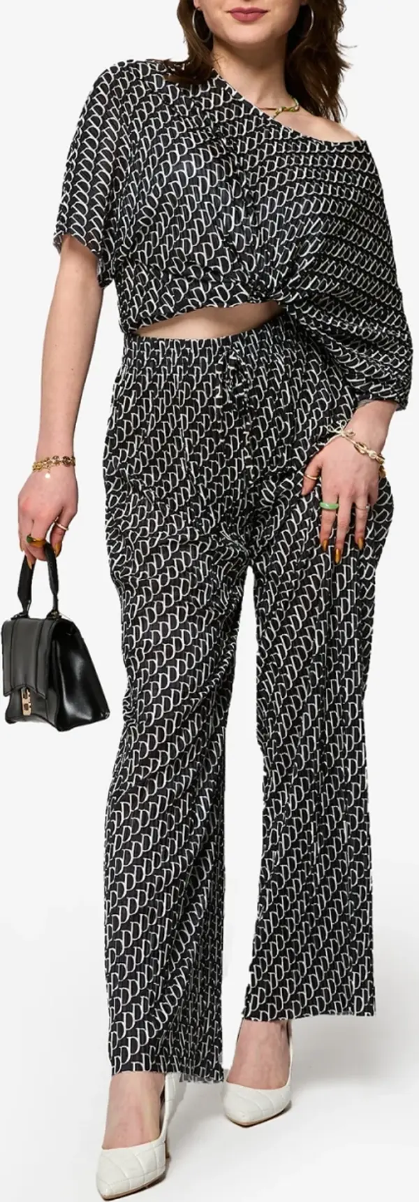 Resti Resti Black women's patterned pleated set - Clothing